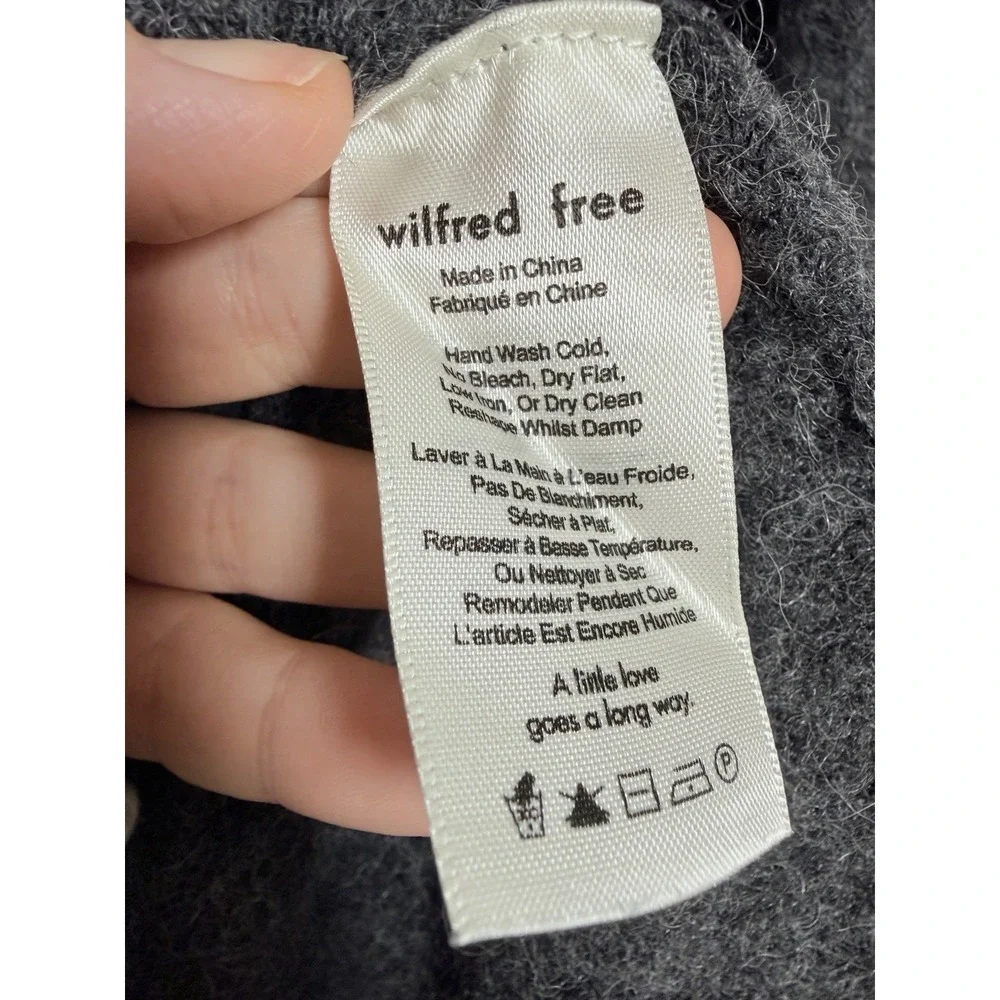 Wilfred Free Alpaca‎ Wool Blend Open Front Cardigan Gray Longline Sweater L